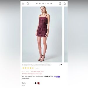 Endless Rose Fringe Rhonestone Mini Dress